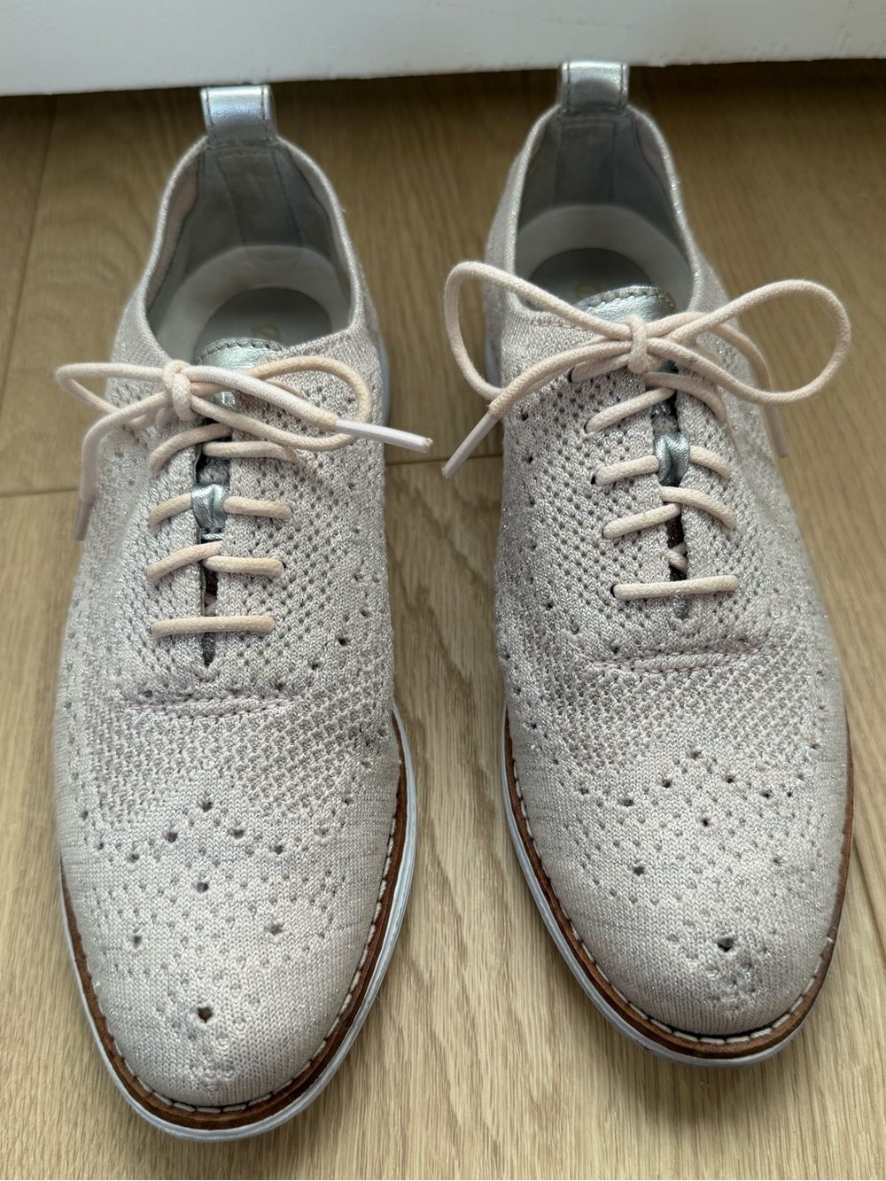 Cole Haan OriginalGrand Stitchlite Wingtip Oxford Shoes Blush Knit Women’s 6B